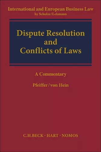 Dispute Resolution and Conflict of Laws cover