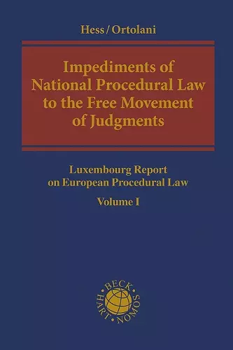 Impediments of National Procedural Law to  the Free Movement of Judgments cover