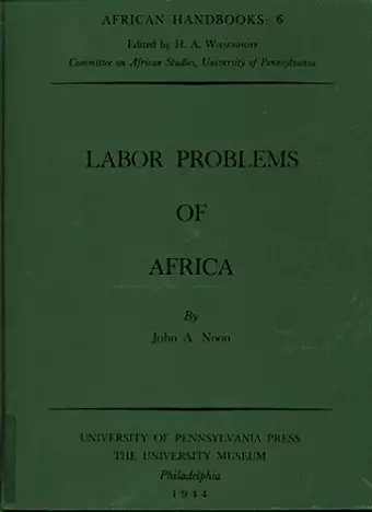 Labor Problems of Africa cover