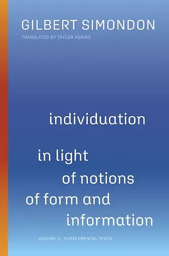 Individuation in Light of Notions of Form and Information cover