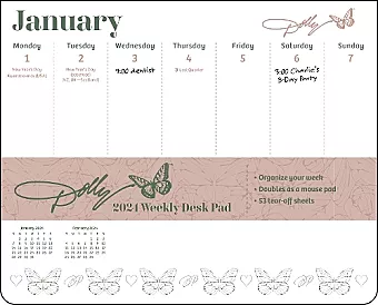 Dolly Parton 2024 Weekly Desk Pad Calendar cover