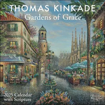 Thomas Kinkade Gardens of Grace with Scripture 2025 Wall Calendar cover