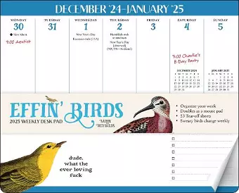 Effin' Birds 2025 Weekly Desk Pad Calendar cover