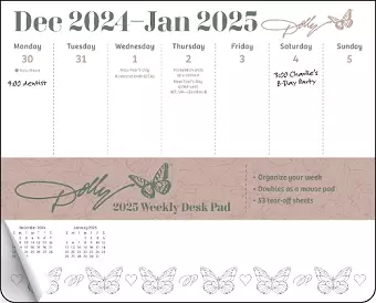 Dolly Parton 2025 Weekly Desk Pad Calendar cover