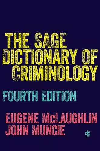 The SAGE Dictionary of Criminology cover