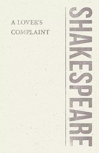 A Lover's Complaint cover