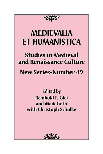 Medievalia et Humanistica, No. 49 cover