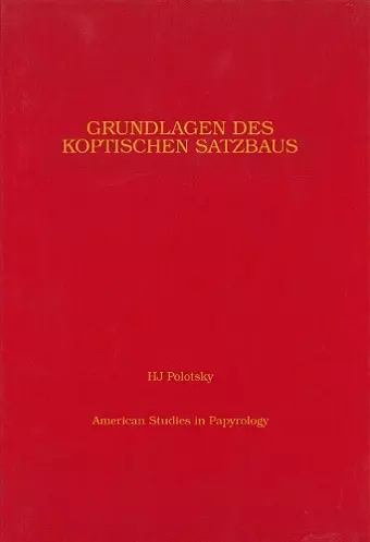 Grundlagen des koptischen Satzbaus cover