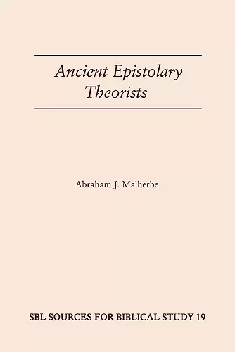 Ancient Epistolary Theorists cover