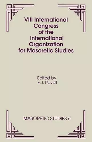 VIII International Congress of the International Organization for Masoretic Studies cover
