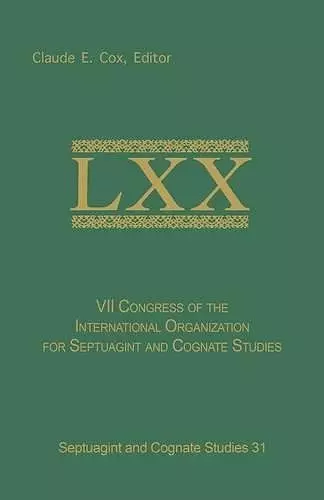 VII Congress of the International Organization for Septuagint and Cognate Studies, Leuven, 1989 cover