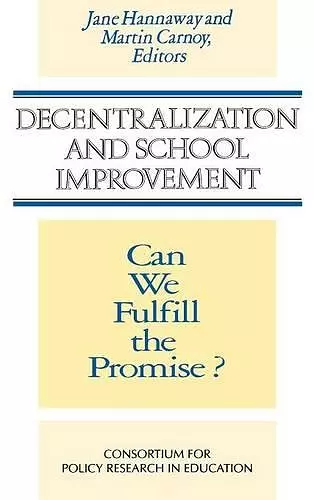 Decentralization and School Improvement cover