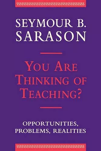 You Are Thinking of Teaching? cover