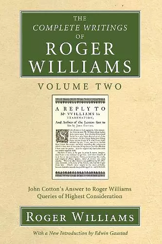 The Complete Writings of Roger Williams, Volume 2 cover