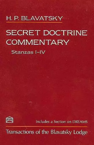 Secret Doctrine Commentary/Stanzas I-IV cover