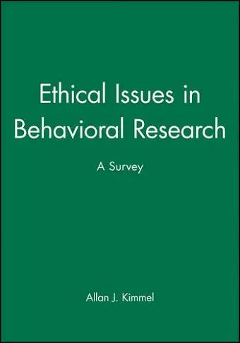 Ethical Issues in Behavioral Research cover