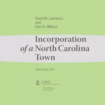 Incorporation of a North Carolina Town cover