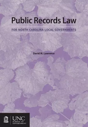 Public Records Law for North Carolina Local Governments cover