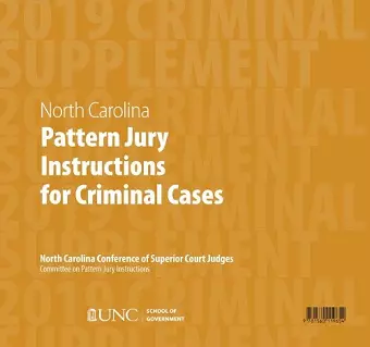 June 2019 Supplement to North Carolina Pattern Jury Instructions for Criminal Cases cover