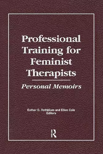 Professional Training for Feminist Therapists cover