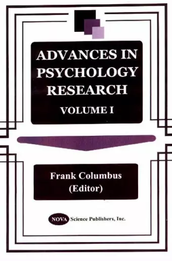 Advances in Psychology Research cover