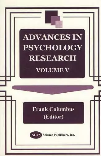 Advances in Psychology Research cover