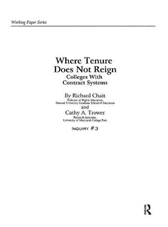Where Tenure Does Not Reign cover
