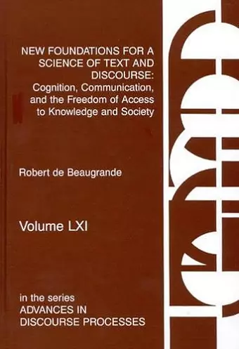 New Foundations for a Science of Text and Discourse cover