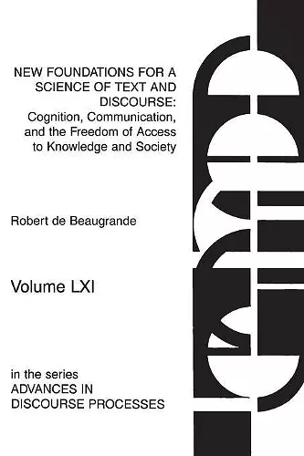 New Foundations for a Science of Text and Discourse cover