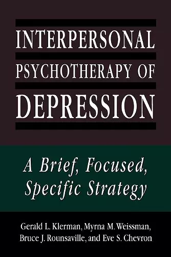 Interpersonal Psychotherapy of Depression cover