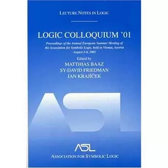 Logic Colloquium '01 cover