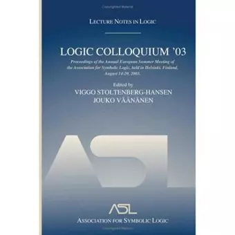 Logic Colloquium '03 cover