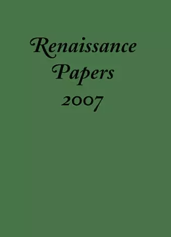 Renaissance Papers 2007 cover