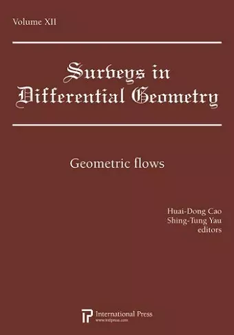 Geometric Flows, Volume 12 cover