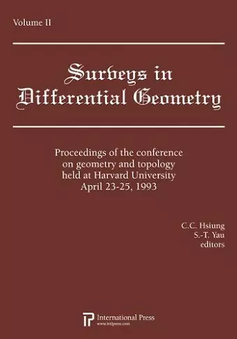 Proceedings of the Conference on Geometry and Topology held at Harvard University, April 23-25, 1993 cover