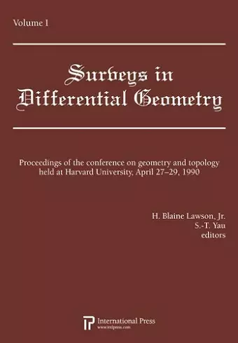 Proceedings of the Conference on Geometry and Topology held at Harvard University, April 27-29, 1990, Volume 1 cover