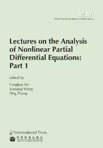 Lectures on the Analysis of Nonlinear Partial Differential Equations cover