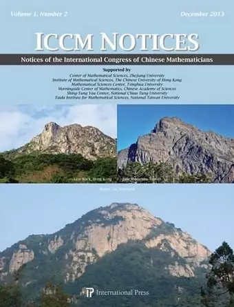 Notices of the International Congress of Chinese Mathematicians (ICCM Notices), Volume 1, No. 2 cover