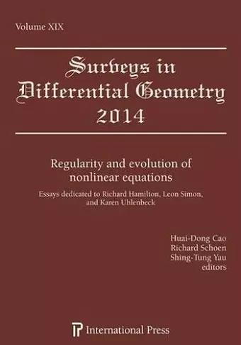 Regularity and Evolution of Nonlinear Equations cover