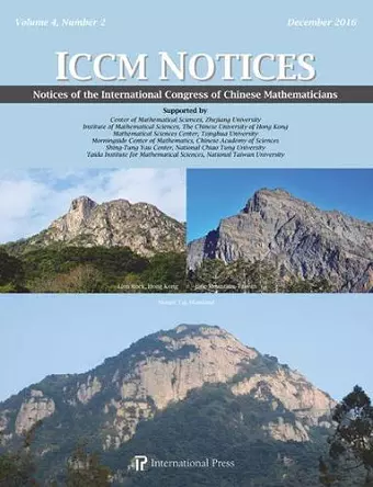 Notices of the International Congress of Chinese Mathematicians, Volume 4, Number 2 (December 2016) cover