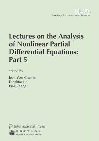 Lectures on the Analysis of Nonlinear Partial Differential Equations cover