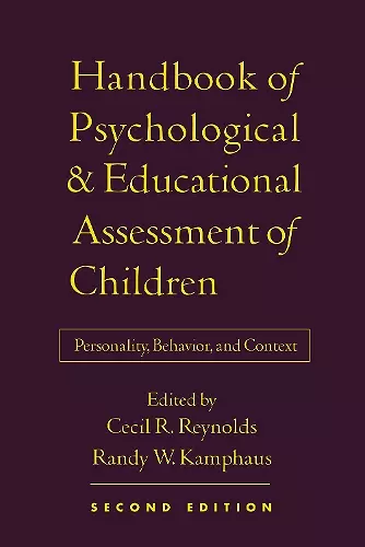 Handbook of Psychological and Educational Assessment of Children, Second Edition cover