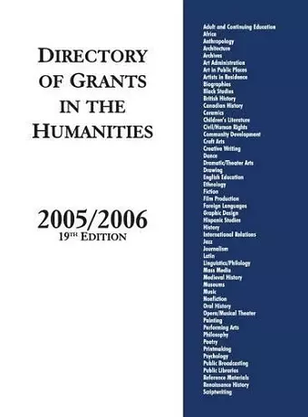 Directory of Grants in the Humanities, 2005/2006, 19th Edition cover