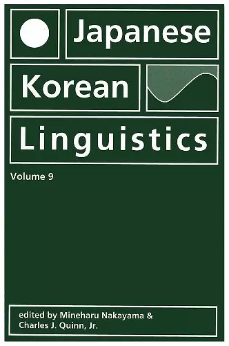 Japanese/Korean Linguistics, Volume 9 cover