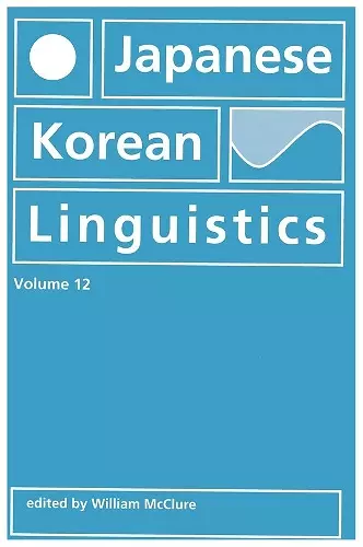 Japanese/Korean Linguistics, Volume 12 cover