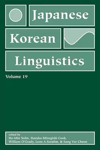 Japanese/Korean Linguistics, Volume 19 cover