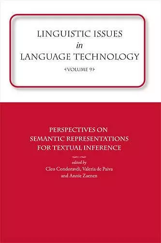 Linguistic Issues in Language Technology Vol 9 cover