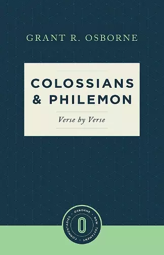Colossians & Philemon Verse by Verse cover