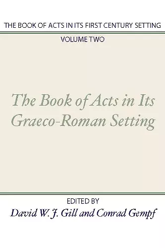 Book of Acts in Its First Century Setting cover