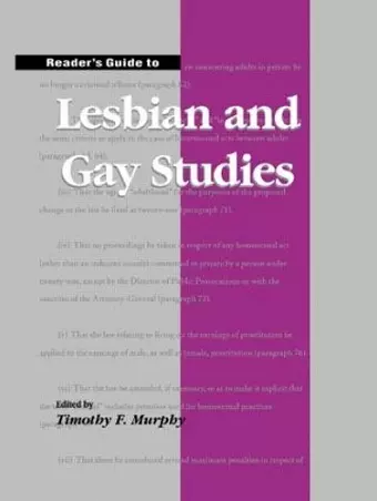 Reader's Guide to Lesbian and Gay Studies cover